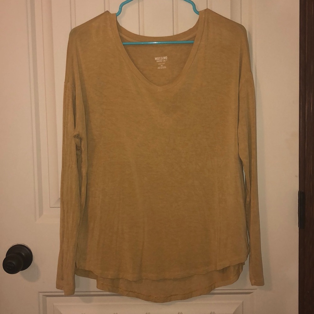 Mustard yellow long-sleeved shirt